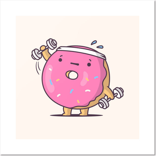 Weightlifting Donut Wall Art by zoljo